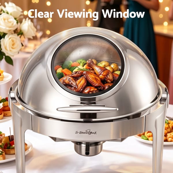 Round buffet warmer for catered food service