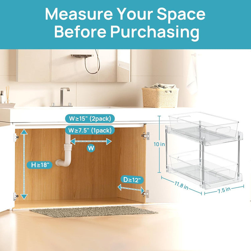 Ordessa Clear Two-Tier Pull-Out Organiser