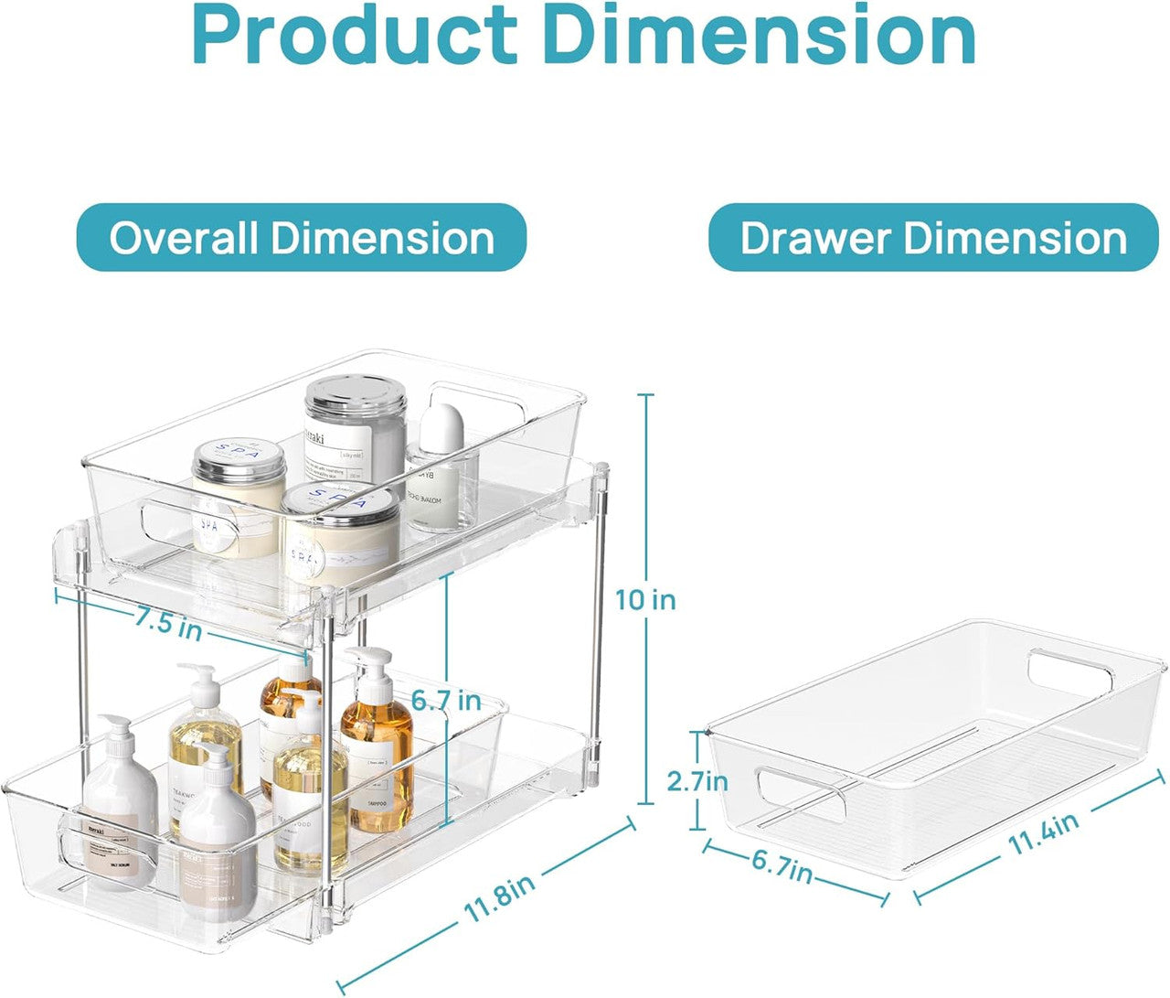 Ordessa Clear Two-Tier Pull-Out Organiser