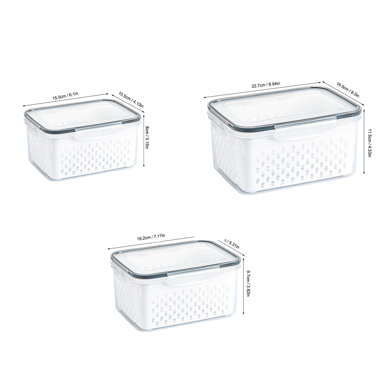 Ordessa Fridge Produce Container Set — 3 Piece