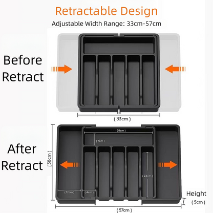 Ordessa Expandable Cutlery Tray — Black
