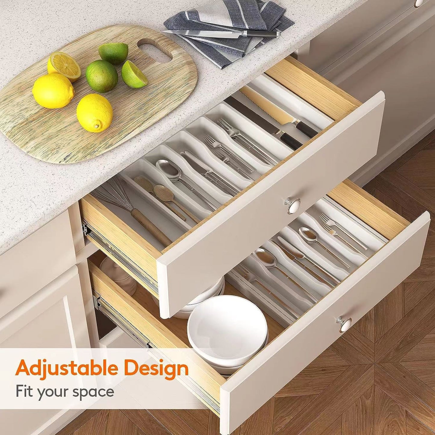 Ordessa Expandable Cutlery Tray — Black
