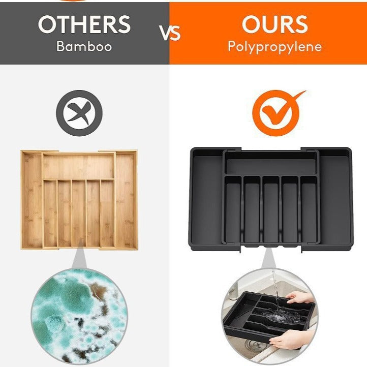 Ordessa Expandable Cutlery Tray — Black