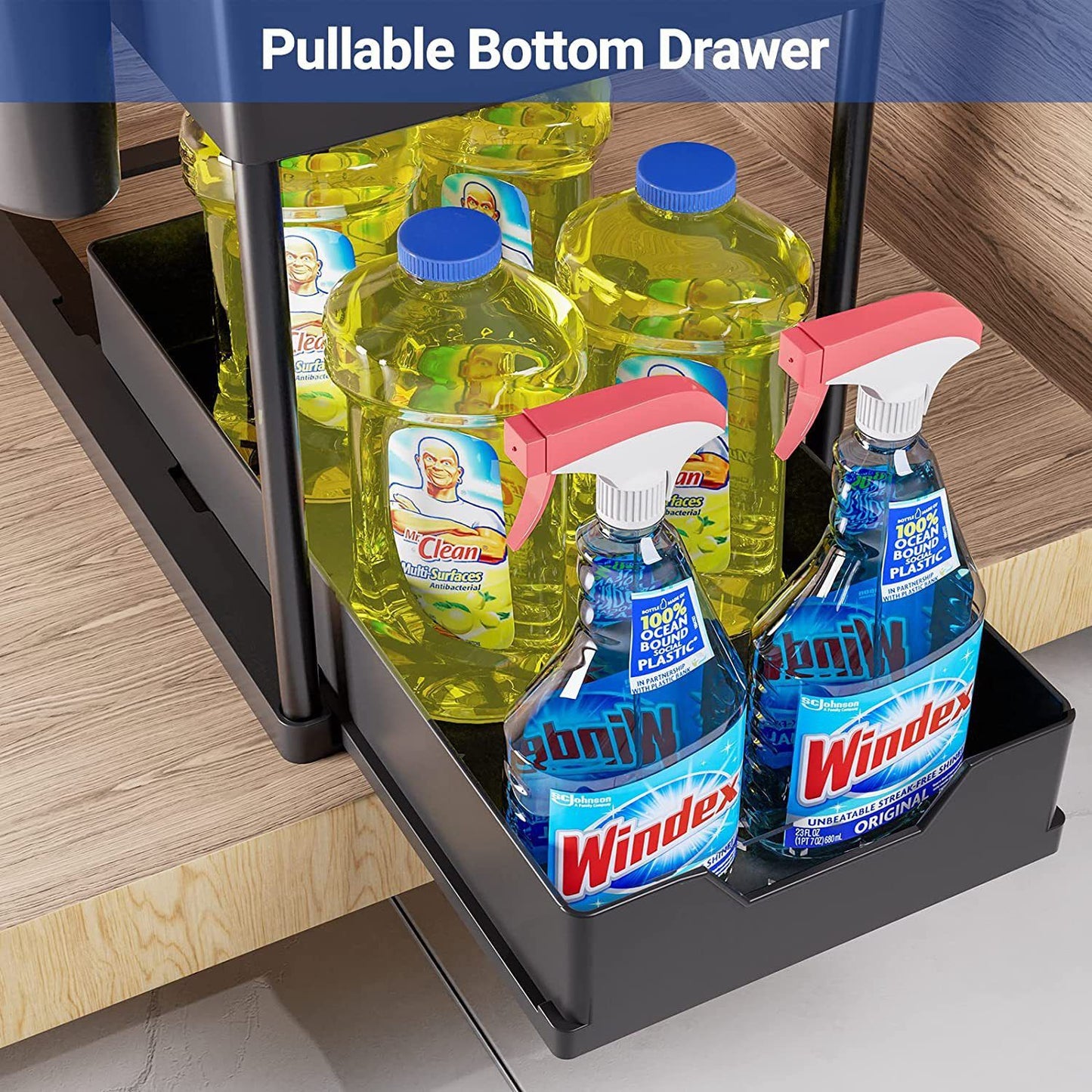 Ordessa Two-Tier Under-Sink Organiser with Hooks