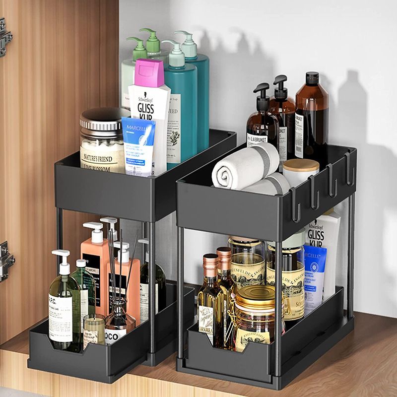Ordessa Two-Tier Under-Sink Organiser with Hooks