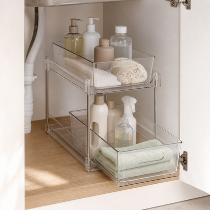 Ordessa Clear Two-Tier Pull-Out Organiser