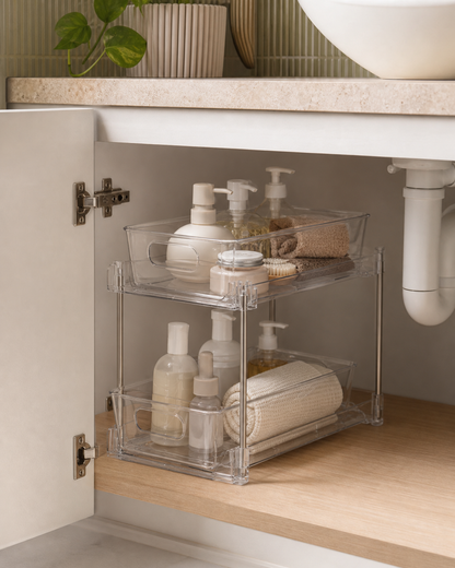 Ordessa Clear Two-Tier Pull-Out Organiser