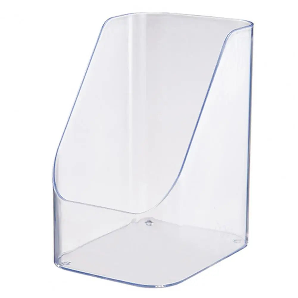Clear compact fridge organiser bin shown on a white background
