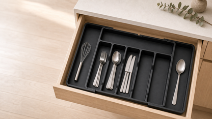 Ordessa Expandable Cutlery Tray — Black
