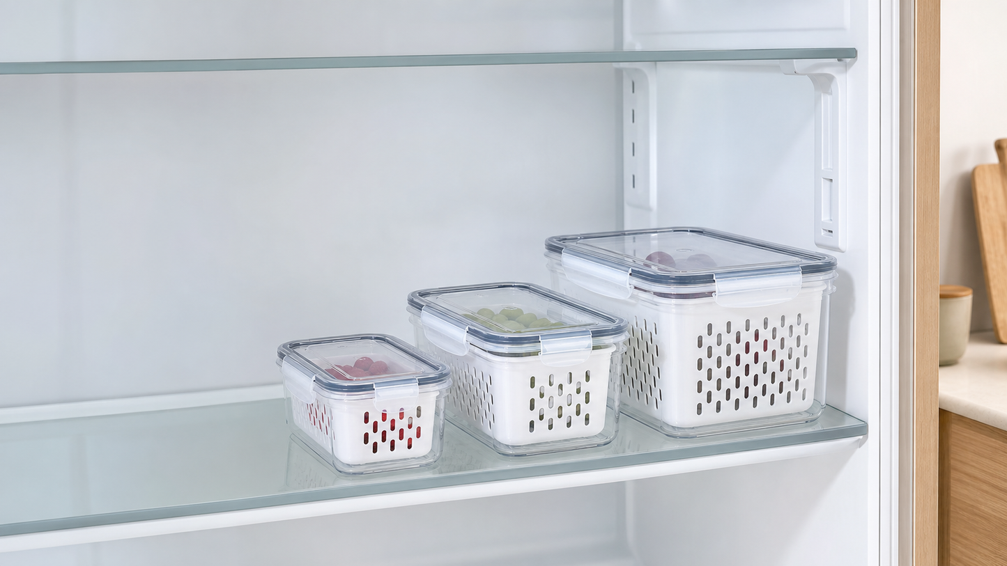 Ordessa Fridge Produce Container Set — 3 Piece