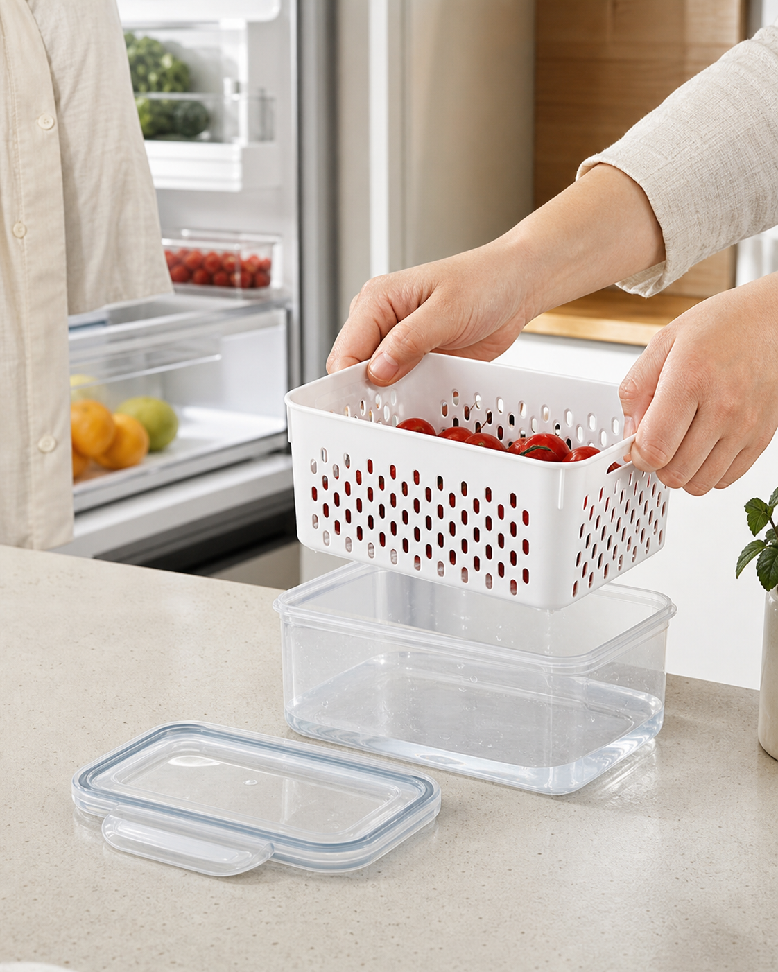 Ordessa Fridge Produce Container Set — 3 Piece
