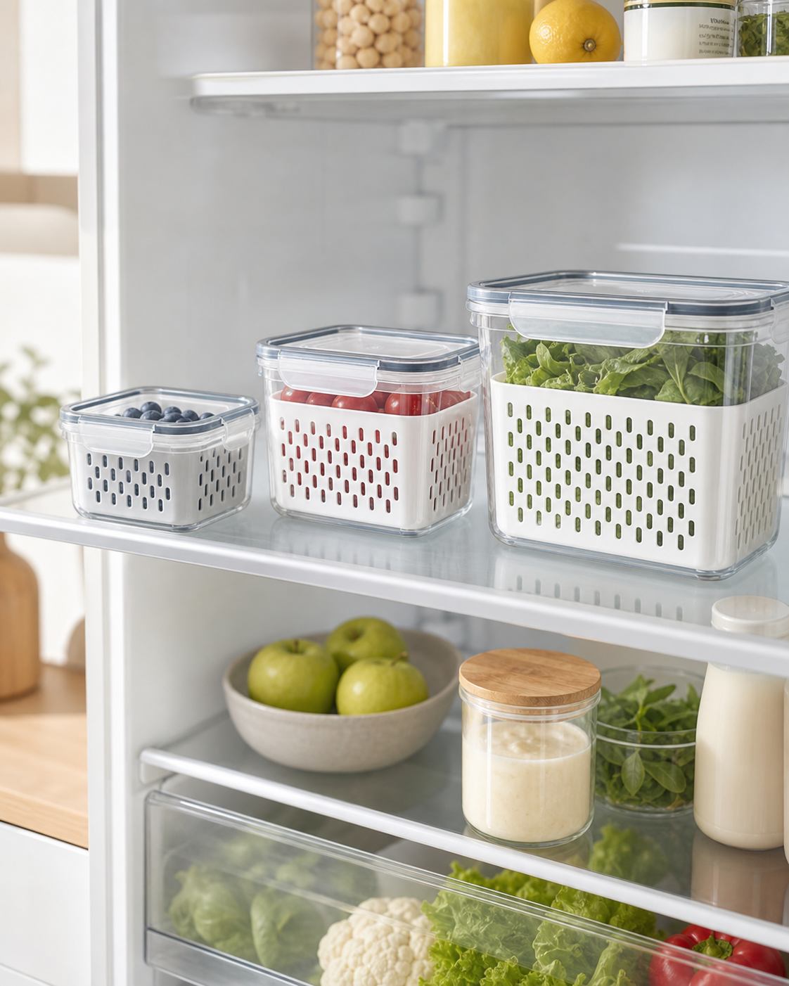 Ordessa Fridge Produce Container Set — 3 Piece