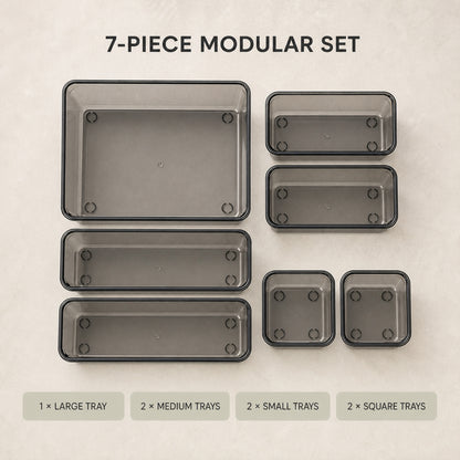 What's included: one large tray, two medium trays, two small trays and two square trays